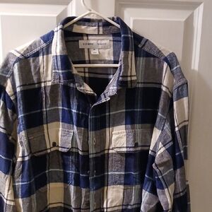 Old Navy Navy and Cream Plaid Men's Shirt